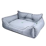 UNITED COLORS OF BENETTON. Pets - Hundebett, Ergonomisches Bett, für Mittelgroße Hunde, Aus Polyester, Waschmasschinegeeignet, Grau, Größe M, 65x50x20 cm