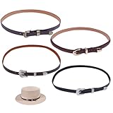 CHGCRAFT 4 Stück 4 Stil Cowboy Hut Bands Western PU Leder Hüte Gürtel Ersatz mit Legierung Clasps Rancher Fedora Strap Rodeo Stirnbänder für Männer Frauen