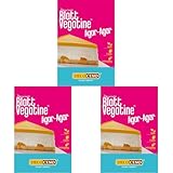 DECOCINO Blatt Vegatine - pflanzliches Geliermittel auf AgarAgarBasis – für Desserts Torten uvm. – laktosefrei vegan, Neutral, 2.5 gramm (Packung mit 3)