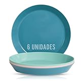 Mypicompany. Set Plastikteller Mehrweg. 6 Camping Teller Spülmaschinenfest. Plastikgeschirr Mikrowellengeeignetes. 6 Bunter Teller Plastik