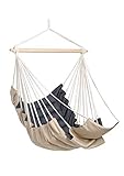 AMAZONAS Extra bequemer Hängesessel California Sand weich gepolstert Stablänge 110 cm bis 150 kg zweifarbig Beige/Anthrazit
