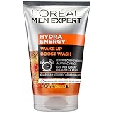 L'Oréal Men Expert Gesichtsreinigung gegen müde Haut für Männer, Erfrischendes Waschgel gegen Unreinheiten, Herren Cleanser für das Gesicht mit Guarana und Vitamin C, Hydra Energy, 1 x 100 ml