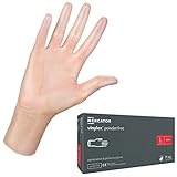 MERCATOR MEDICAL XS XL VINYLEX Puderfrei Einweghandschuhe Latexfrei Glatt Transparent Vinyl-Handschuhe Einmalschutz, Größe:L 100 Stück Rd20018004 L (100er Pack)