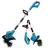 Akku-Bodenhacke für Makita 18V Batterie,550W Gartenfräse akku,15 cm Bodenbearbeitungstiefe,20 cm Bearbeitungsbreite,360RPM,Frästiefe Gartenfräse mit Verstellbarer Zusatzgriff (Ohne Akku)