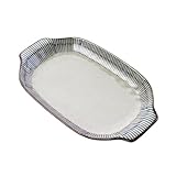 Luxshiny Keramik Dampfgargerät Mit Zwei Griffen Hitzebeständig Mikrowellen Und Backofengeeignet Servierteller Für Fisch rutschfest Und Leicht Zu Reinigen