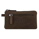 bugatti Luca Schlüsseletui mit 2 Schlüsselringen, echtes Leder-Schlüsselmäppchen, braun