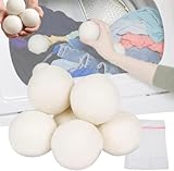 Trocknerbälle,Trocknerbälle für Wäschetrockner,Trocknerbälle Wolle,Dryer Balls,Trocknerball für Dauenjacke,Trocknerbälle Schafwolle,Woll Trocknerbälle,Trocknerbälle Weiß (5cm-6pcs)