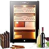 Elektrischer Zigarren-Humidorschrank mit intelligenter Temperatur-Feuchtigkeitsregelung, LED-Anzeige und Zedernholzschublade für Desktop-Aufbewahrung