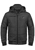 Blend BHBoris Herren Winterjacke Steppjacke Jacke gefüttert mit Abnehmbarer Kapuze Reißverschlusstaschen Regular fit, Größe:S, Farbe:Black (70155)