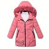 Winterjacke Mädchen Wintermantel Mit Abnehmbarer Fellkapuze Warme Lang Mantel Kinder Parka Outdoor Jacke Jacken Mädchen Daunenjacke Kinder Daunenjacke Winter