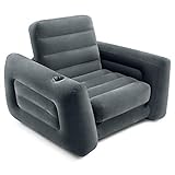 Intex Unisex – Erwachsene 66551ep Ausziehbarer Stuhl, aufblasbares Bett, grau, Twin Chair