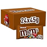 M&M'S Chocolate, Schokolinsen in bunten Farben, knackige Hülle, Großpackung, Geschenk & Filmabend-Snack aus Schokolade, 24 Packungen x 45g