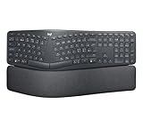 Logitech Ergo K860 kabellose ergonomische Tastatur – Handballenauflage, Geteilte Tastatur, Bluetooth und USB-Verbindung, für Windows/Mac, Skandinavisch QWERTY-Layout - schwarz [Bulk]