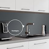 WALLando Premium Küchenrückwand, individueller Größenzuschnitt – Einfach zu montierende PVC-Wandverkleidung für die Küche – Hitzebeständiger Spritzschutz aus Kunststoffplatten – dunkelgrau