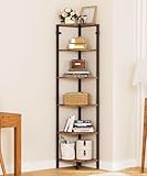 Yorbay Eckregal mit 6 Ablagen Bücherregal: Aufbewahrungsregal Multifunktional für Küche Wohnzimmer Schlafzimmer Büro - Standregal Badezimmerregal Leiterregal Industrial Design