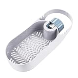 BESPORTBLE 2 Stück Wasserhahn Ablagegestell aus Rostfreiem Kunststoff Bohrfrei mit Abflussdesign und Abnehmbarer Halterung Organizer für Küche und Bad Grau