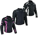 HEYBERRY Damen Motorrad Jacke Motorradjacke Textil Schwarz Pink Gr. L / 40