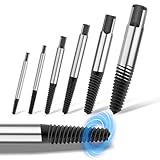 Schraubenausdreher Set Profi, 6 Stück Linksausdreher Werkzeug M3-M25 Screw Extractor Kit Silber Schrauben Ausdrehwerkzeug Titan Ausdreher Damaged Screw für Rohre Beschädigte Schrauben