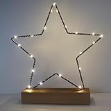 Weihnachtsstern Beleuchtet Stehend Weihnachtsdeko Innen,Led Weihnachtsdeko Fensterbank Weihnachtsstern Kabellos Batteriebetrieben,Weihnachtsbeleuchtung Stern Schwarz Mit Timer Leuchtstern Mit Fuss