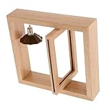 Didiseaon Drehbarer Holz Bilderrahmen mit Beleuchtung Doppelseitig Kreativer Fotorahmen für Zuhause Stilvolle Tischdeko Geschenkidee für Freunde