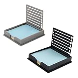 LCUHAVA 2 Stück Zettelbox Kunststoff Notizzettel Box, Zettelbox NachfüLlpack, Mit 3x3 Farbigen Haftnotizen, Ideal für den Einsatz Im Büro und in der Schule