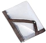 Transparente Abdeckplane, klare, wasserdichte Mehrzweckplane, mit Metallösen für Autos, Boote, Bauunternehmer, Wohnmobile und Notfallschutz, 4 x 8 m