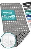 Engelbach® Badewannenmatte rutschfest Inkl. 2 Haken zum Aufhängen [88x40cm] 100% BPA-frei - Antirutschmatte für Badewanne - schimmelresistent & maschinenwaschbar - Badematte rutschfest