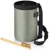 Mellbree Klettern Chalkbag Set mit Boulder-Bürste – Wasserdichter Magnesia-Beutel mit Hüftgurt, Reißverschluss & 2 Taschen, Perfekt für Klettern, Bouldern & Gymnastik