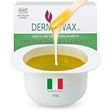 Dermawax 300 g Natural Honig Wachs Heisswachs Mikrowellenwachs zum Epilieren in der Mikrowelle erwärmt Anwendung ohne Wachsstreifen zur Haarentfernung Enthaarung Brazilian Waxing Ganzkörper Waxing