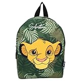 Kindergartenrucksack Disney König der Löwen Simba - Personalisiert mit Name - Kleiner Rucksack Jungen Kinder - Freizeitrucksack Jungen und Mädchen in dunkelgrün