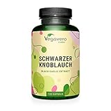 Schwarzer Knoblauch Kapseln | Entspricht 22.500 mg Tagedosis | Extrakt (15:1) | 0,2% S-Allylcystein (SAC) | Laborgeprüft | 120 Stück | Vegan & ohne Zusätze | Deutsche Produktion von Vegavero®