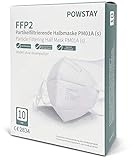 EasyCHEE Powstay PM01A (s) Partikelfiltrierende Schutzmaske FFP2 NR, CE 2834, 5-lagige Filterung, 10 St Box, Weiß,1 stück (10er Pack)