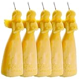 5 Kerzen 'Engel mit Herz' aus 100% reinem Bienenwachs