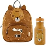 Kidslino Personalisierter Kinderrucksack mit Namen, Trixie Tiger-Design, Ideal für Kindergarten, Kita, Verstellbare Gurte, Kinderfreundliche Reißverschlüsse, Optional mit Trinkflasche Tiger