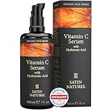 Vitamin C Serum Gesicht 100 ml - Vitamin C hochdosiert auf Bio Aloe Vera Basis mit Hyaluron - Gesichtspflege, Augenringe entfernen, Anti Aging - Skincare Vegan - Naturkosmetik - Satin Naturel
