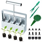 Moendergo Manueller Erdballenpresse，2' Bodenblocker Maker mit Säwerkzeugsätze, Pflanzwerkzeug Set zum Pflanzen, Sämling, Kultivierung, Garten Gewächshaus（4PCS)