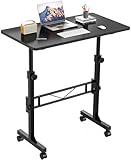 HOMIDEC Höhenverstellbarer Schreibtisch mit Rollen, Tisch Computertisch Schreibtisch Höhenverstellbar Stehpult für Walking Pad Laufband für Zuhause, PC Tisch Klein für Home Office, 80 x 40cm, Schwarz