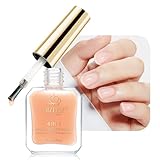 MIZHSE Orange Nagelhärter Extra Stark für Brüchige Nägel 4 in 1 Nagelhärter mit Farbe für Repair und Protect, Rillenfüller für Nägel, Nail Growth Serum Nagelpflegeprodukte, TPOHEMA Frei Base Coat 16ML