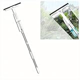 3 in 1 Sprüh Abzieher Dusche mit Verlängerungsstange, Teleskop Fensterwischer mit 3 Mikrofasertüchern Duschabzieher Silikon für Badezimmer,Fenster,Spiegel