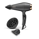BaByliss Italian Air Pro Föhn mit Diffusor – Hergestellt in Italien, 2200W Hochleistungs-Haarföhn, Ionen Anti-Frizz-Technologie, 2 Temperatur- und 2 Geschwindigkeitsstufen, Schwarz, 6719DE