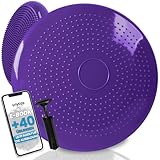 unycos - Ballsitzkissen inkl. Pumpe【Ø34 cm | Trägt 150 kg】Orthopädisches Sitzkissen Anti-Burst, Noppenkissen, Balance Pad, Luftkissen für Bürostuhl, Fitness, Reha/Koordinations (Lila; Basic)