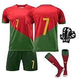 Sternstunde Trikot Sets Kinder, Hause/Auswärts Fußballtrikot für Kinder,Herren Jungen Fussball Jersey Football Trikots, Sportshirt Junge Football Training Tshirts Shorts und Socken Anzug (24, Rot)