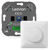 Ledvion LED Dimmer, 3-250 Watt, Universal, Lampe LED, Einbaudimmer, Dimmschalter, Inkl. Dimmer Abdeckplatte, Dimmer- Abdeckrahmen, Dimmer LED Lampen, Phasenabschnittsdimmer LED, Inkl. Adapter