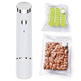 FNITAER Handliche Vakuumiergerät – Vakuumierer für kontinuierliches Arbeiten mit hoher Geschwindigkeit, kompaktes Folienschweißgerät für Lebensmittel mit 30 Vakuumier-Beutel