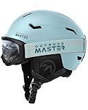 OutdoorMaster Skihelm-Set, Snowboard-Helm mit Brille für Erwachsene - 12 Belüftungsöffnungen - Skihelme für Männer, Frauen und Jugendliche