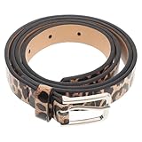Baluue Vintage Damengürtel Leopardmuster Schmaler Taillengürtel Verstellbar mit Großer Schnalle Western Gürtel für Jeans und Kleider