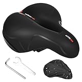 DMJJSD Fahrradsattel Damen Herren, 2025 Neue Aufrüstung Ergonomisch Fahrrad Sattel, weicher, komfortabel, atmungsaktiv,stoßdämpfend, Memory Foam, Gel Fahrradsitz mit Wasserdicht Fahrradsattel Überzug