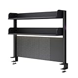 Klemmbares Schreibtisch-Organizer-Regal – Schreibtisch-Regal-Aufbewahrungsregal, Schreibtisch-Erweiterungs-Pegboard-Arbeitsstation, Sichtschutz für Gaming-Schreibtische, Clip-on-Desktop-Regalsystem-