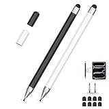 Universeller Tablet-Stift mit Dual-Tip – Präzisionsspitze, Kein Aufladen nötig, Magnetische Befestigung – Kompatibel mit IOS, Android, Surface & Smartphones – Schwarz/Weiß