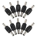 FELTECHELECTR 10 Stück 10 Stück Dc Hohlstecker 5521 Stecker Stecker Inline Kupplung 5,5 X 2,1mm Koaxialadapter für Überwachungskameras Router Laptops